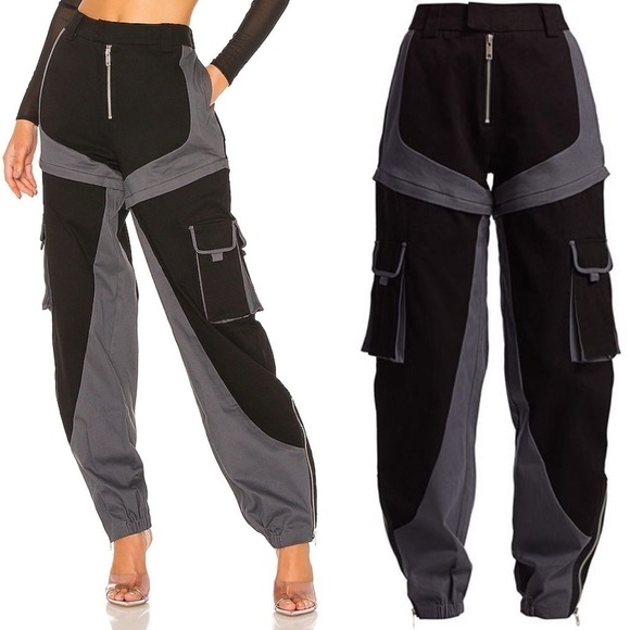 I.AM.GIA Pant Frances Cargo Pockets Removable Shorts Zipper Baggy Black S GUC - Picture 13 of 13